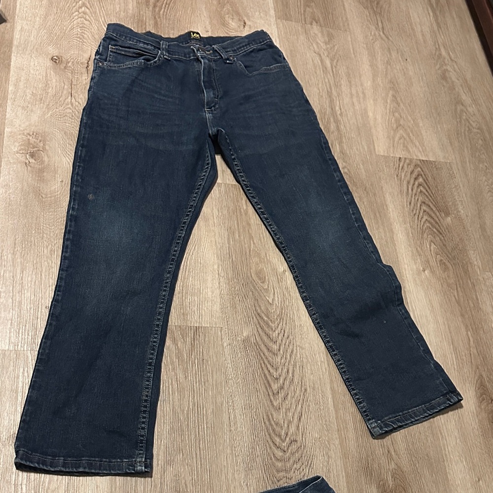 Lee Men's Dark Blue Straight Jeans